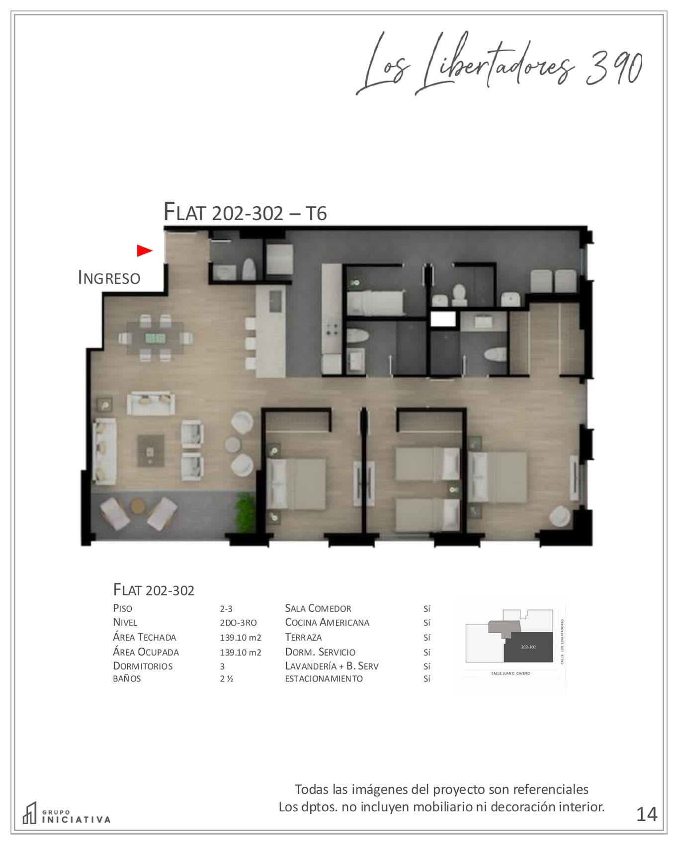 Planta de Flat 202-302