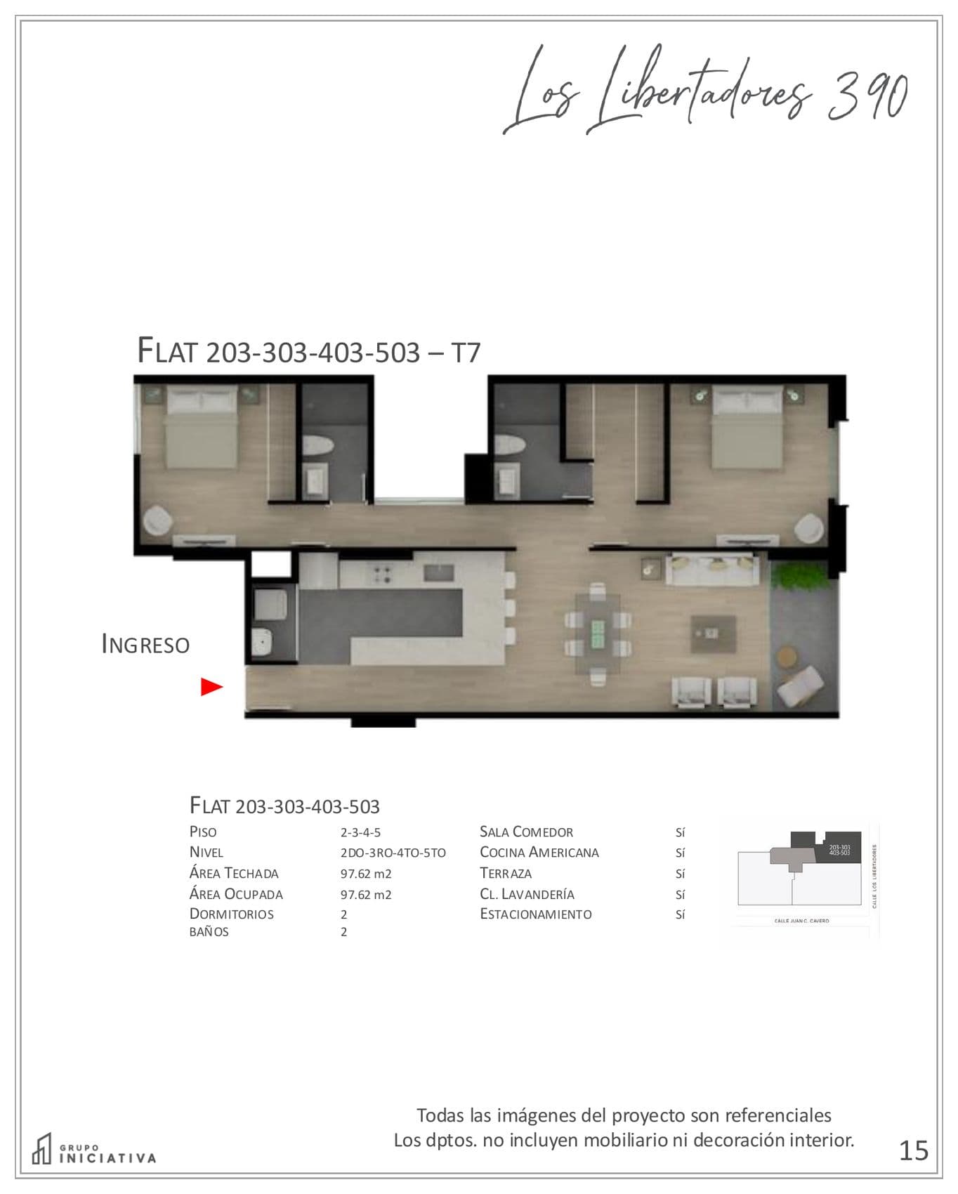 Planta de Flat 203-303-403-503